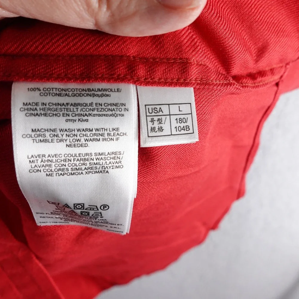 Brooks Brothers 346 Mens Large Red Cotton Twill Button Down Shirt Regular Fit